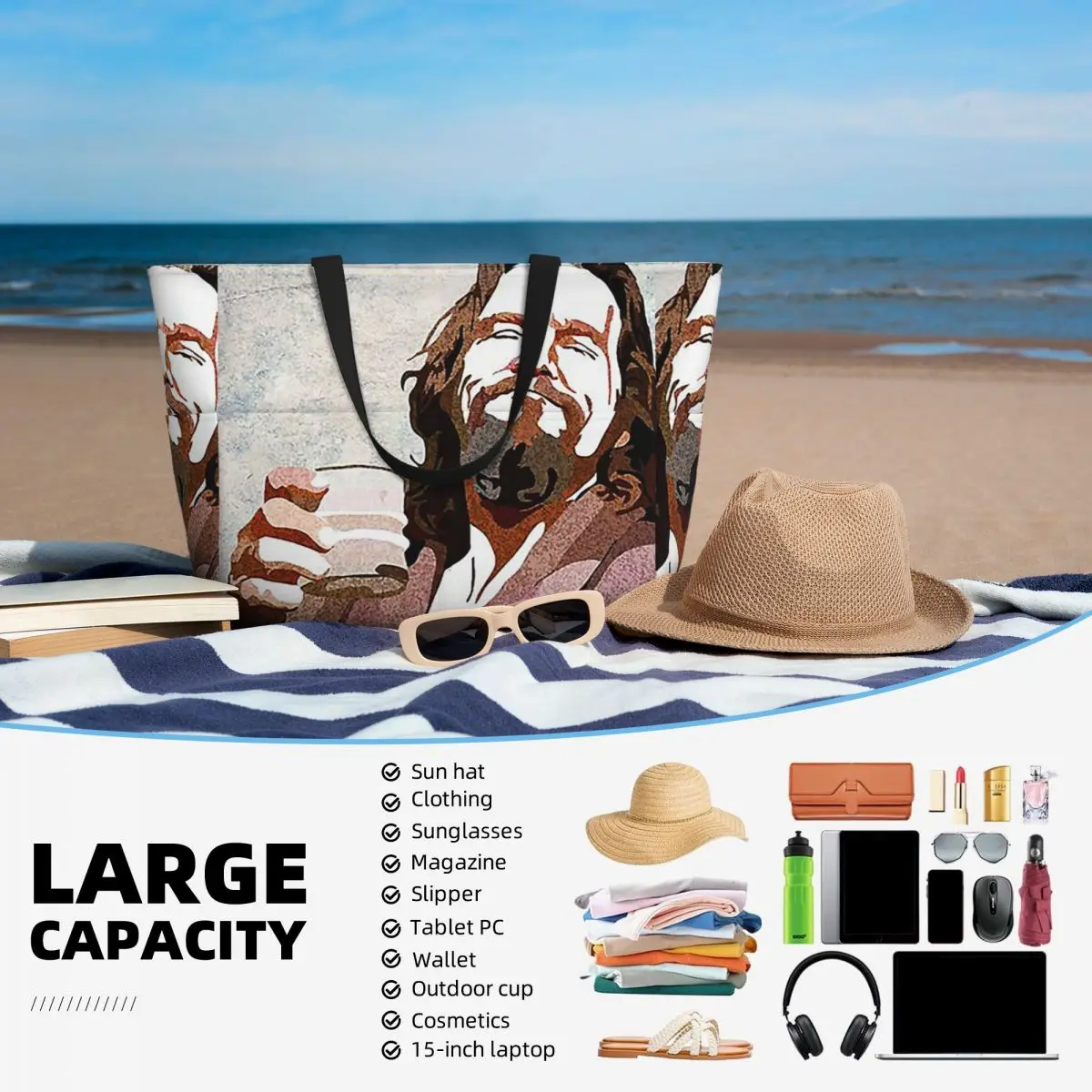 Borsa tote da spiaggia Big Leb - Yoga Fitness Dude recensione e prezzo