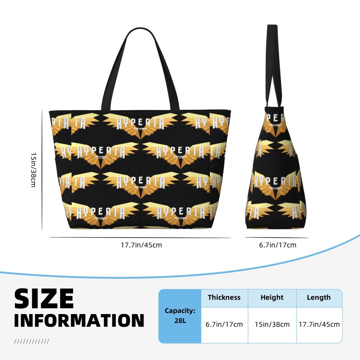 Borsa tote da spiaggia con log - Yoga Fitness Park recensione e prezzo