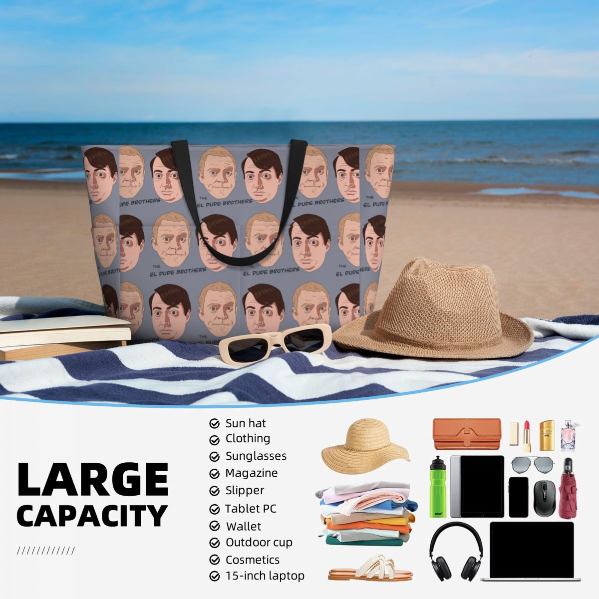 Borsa da spiaggia Peep Show Ma - Yoga Fitness Dude recensione e prezzo