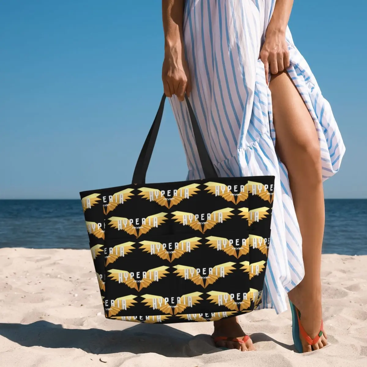 Borsa tote da spiaggia con log - Yoga Fitness Park recensione e prezzo